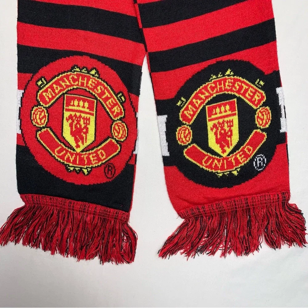 Manchester United Scarf Black Large Soccer Fútbol England Winter Warm Snow Men’s